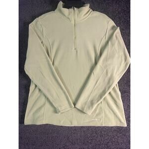 Eddie Bauer Fleece Women’s 2XL Mock Neck 1/4 Zip Jacket Yellow/Green